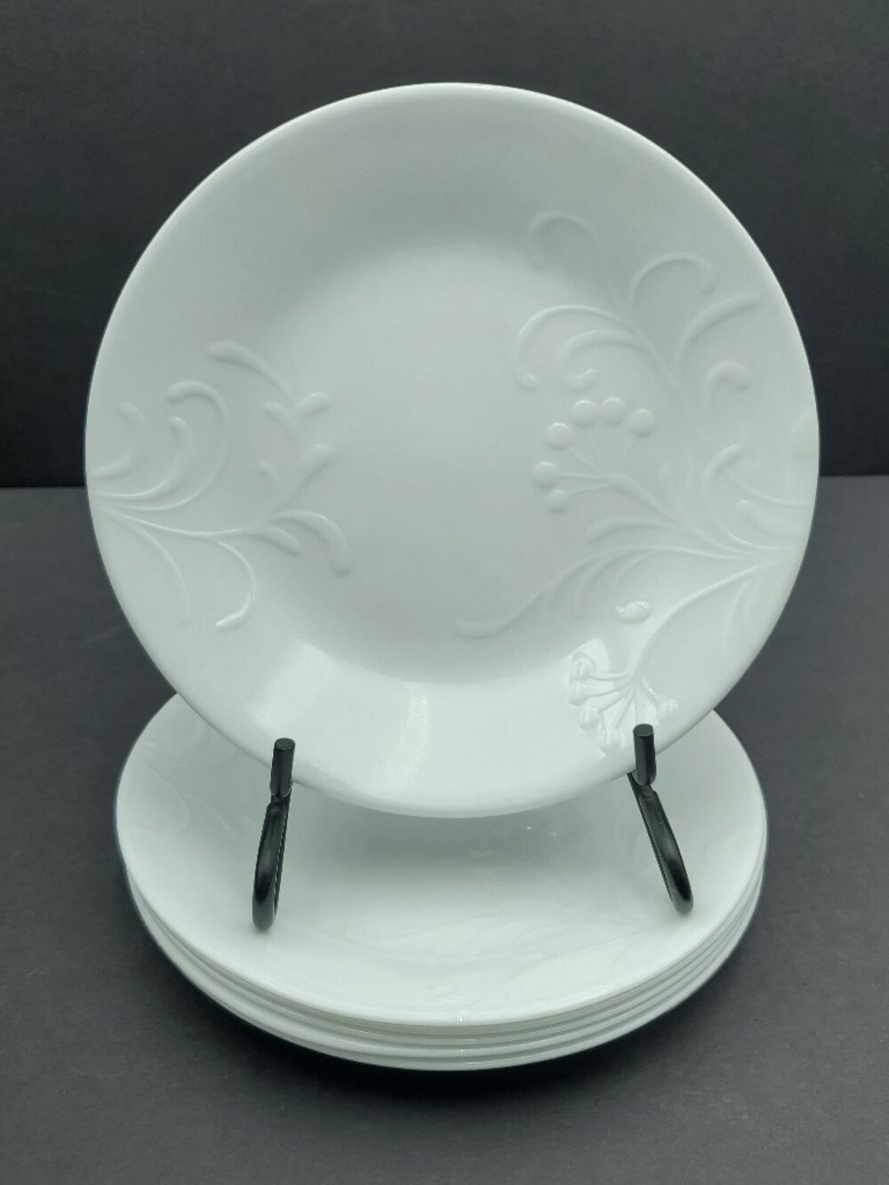 Corelle Cherish Appetizer Dessert Plates Madeline Embossed Bread Plates